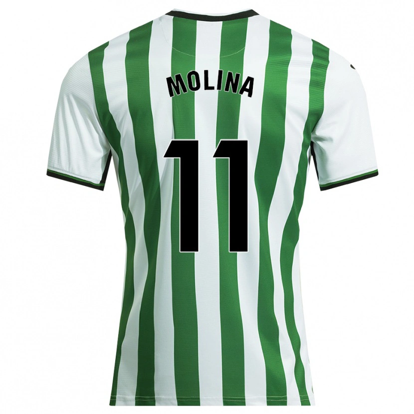 Danxen Dětské Antonio Molina #11 Bílá Zelená Domů Hráčské Dresy 2025/26 Dres