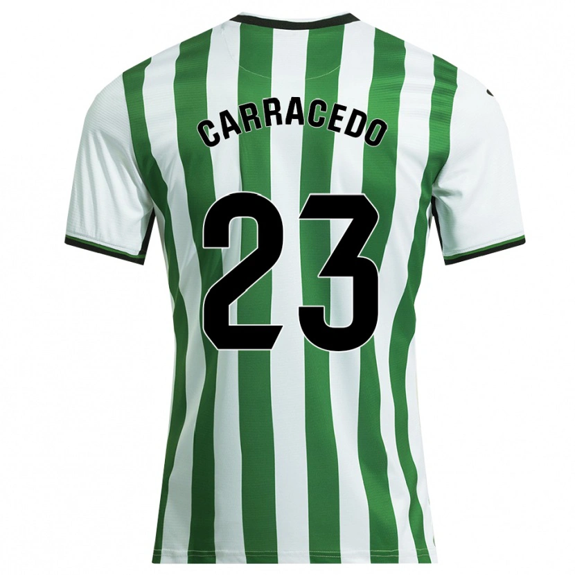 Danxen Dětské Cristian Carracedo #23 Bílá Zelená Domů Hráčské Dresy 2025/26 Dres