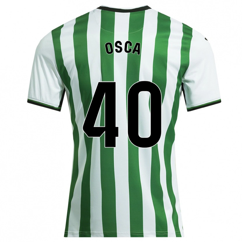 Danxen Dětské Cristian Osca #40 Bílá Zelená Domů Hráčské Dresy 2025/26 Dres