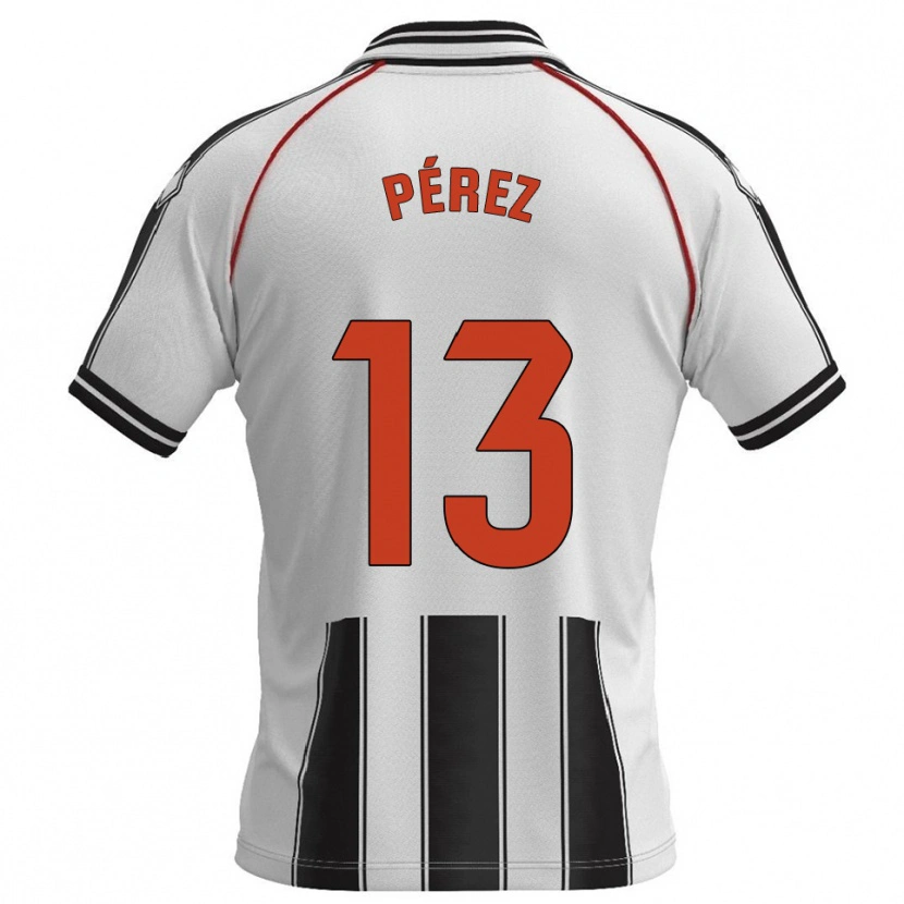 Danxen Dětské Axel Pérez #13 Bílá Černá Domů Hráčské Dresy 2025/26 Dres