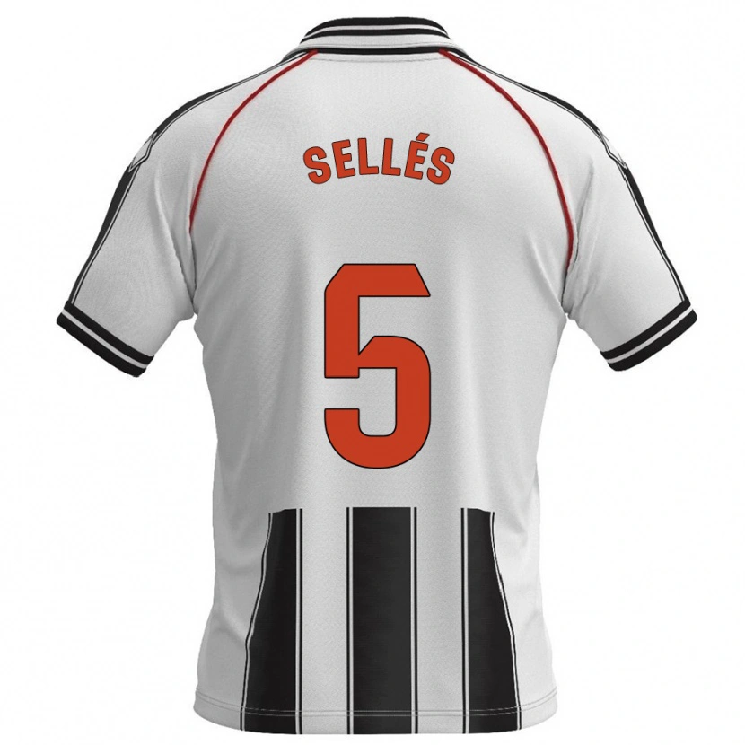 Danxen Dětské David Sellés #5 Bílá Černá Domů Hráčské Dresy 2025/26 Dres