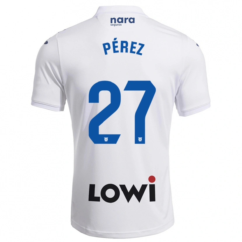 Danxen Dětské Noé Pérez #27 Bílá Tmavě Modrá Domů Hráčské Dresy 2025/26 Dres
