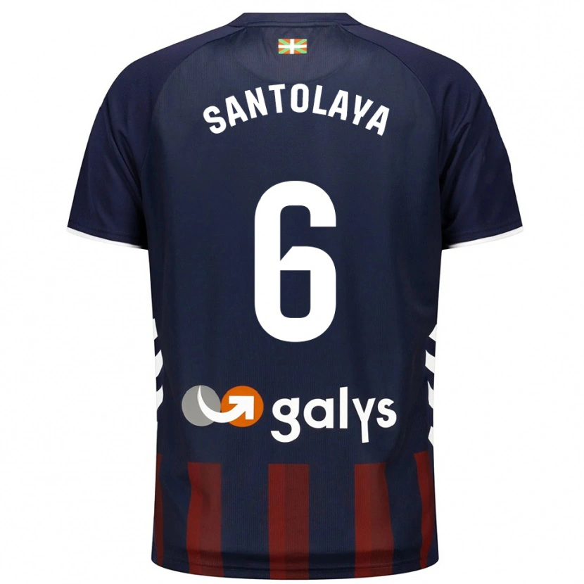 Danxen Dětské Asier Santolaya #6 Tmavě Modrá Červená Domů Hráčské Dresy 2025/26 Dres