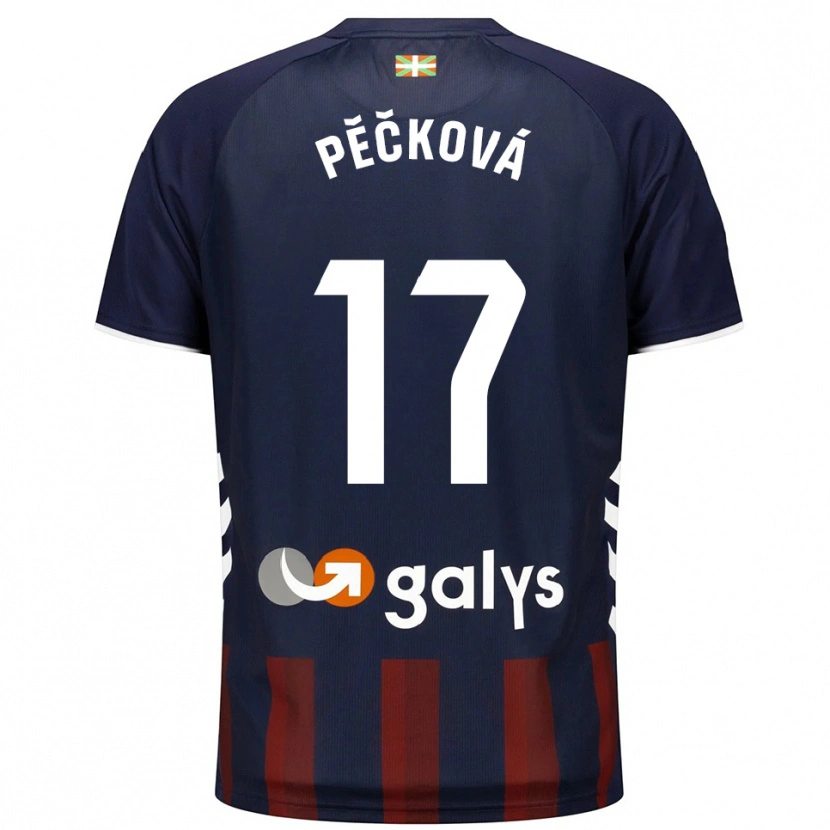 Danxen Dětské Alena Pěčková #17 Tmavě Modrá Červená Domů Hráčské Dresy 2025/26 Dres