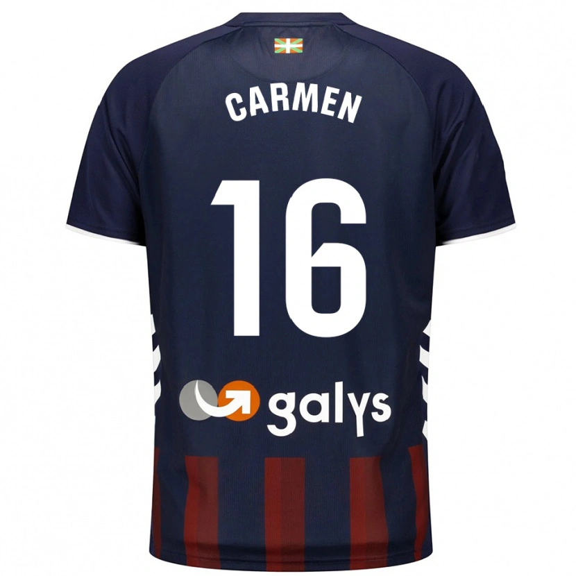 Danxen Dětské Carmen Álvarez Sánchez #16 Tmavě Modrá Červená Domů Hráčské Dresy 2025/26 Dres