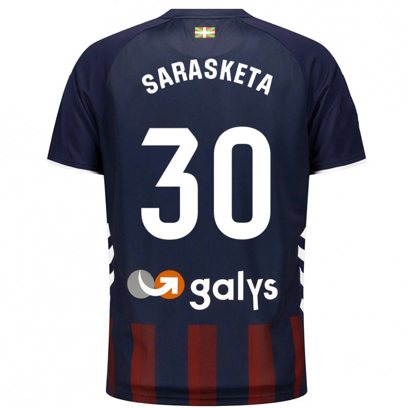 Danxen Dětské Lucas Sarasketa #30 Tmavě Modrá Červená Domů Hráčské Dresy 2025/26 Dres