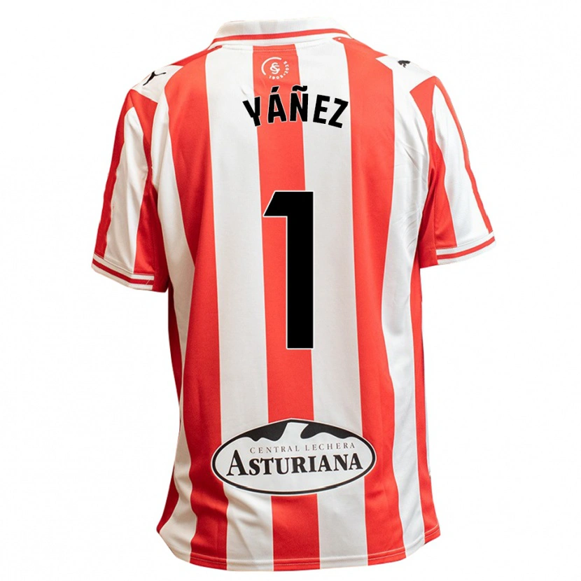 Danxen Dětské Rubén Yáñez #1 Bílá Červená Domů Hráčské Dresy 2025/26 Dres