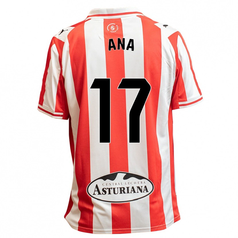 Danxen Dětské Ana Gloria Campoamor Paredes #17 Bílá Červená Domů Hráčské Dresy 2025/26 Dres