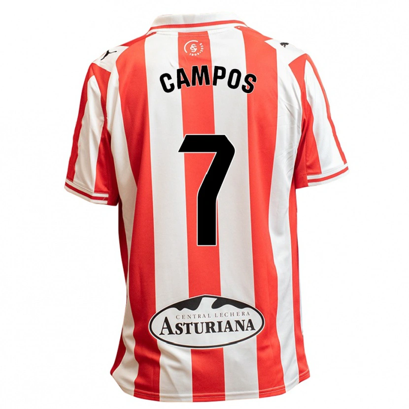 Danxen Dětské Gaspar Campos #7 Bílá Červená Domů Hráčské Dresy 2025/26 Dres