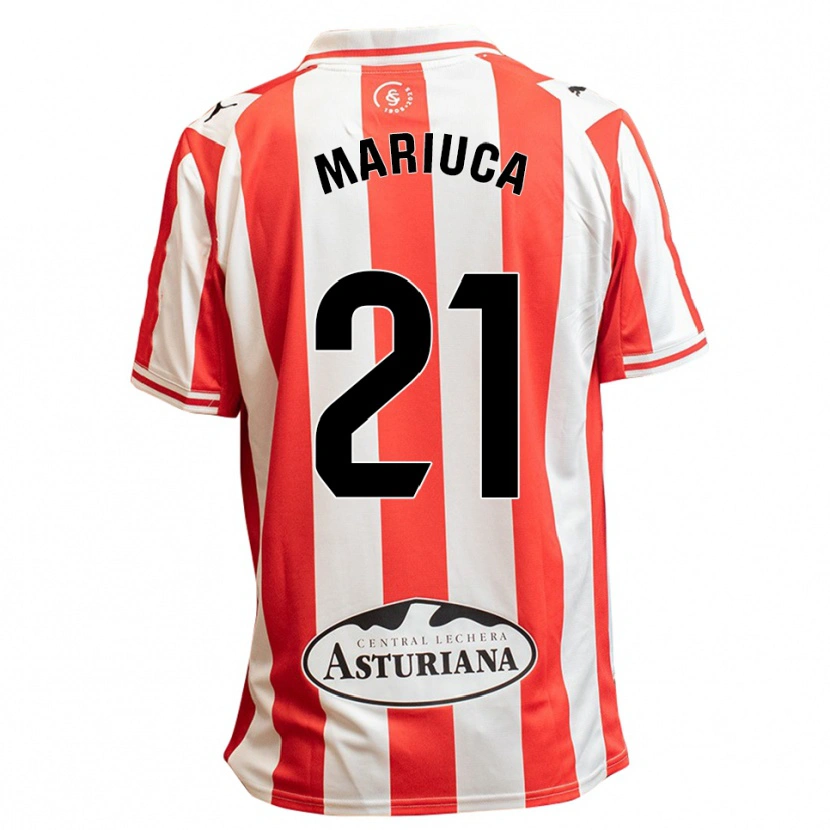 Danxen Dětské María González Rodríguez #21 Bílá Červená Domů Hráčské Dresy 2025/26 Dres