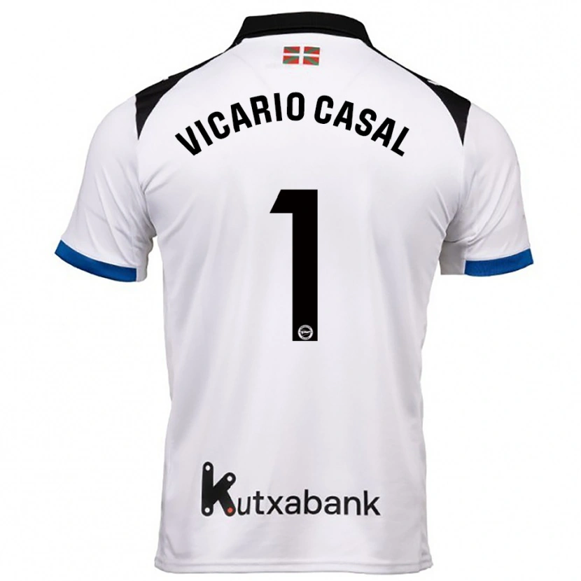 Danxen Dětské Jimena Vicario Casal #1 Bílá Modrá Daleko Hráčské Dresy 2025/26 Dres