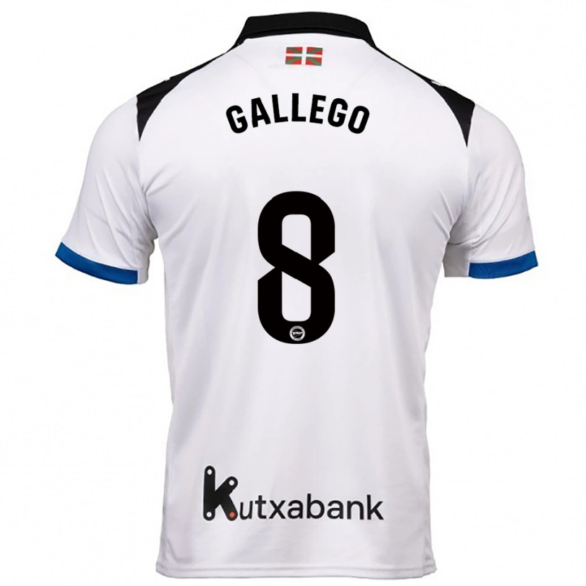Danxen Dětské Óscar Gallego #8 Bílá Modrá Daleko Hráčské Dresy 2025/26 Dres