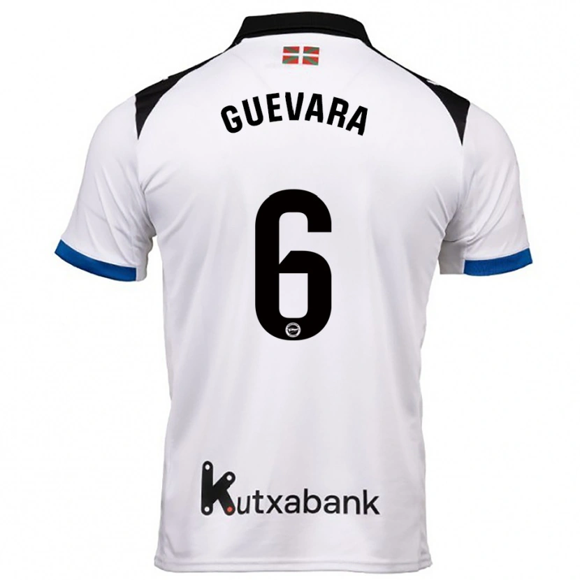 Danxen Dětské Ander Guevara #6 Bílá Modrá Daleko Hráčské Dresy 2025/26 Dres