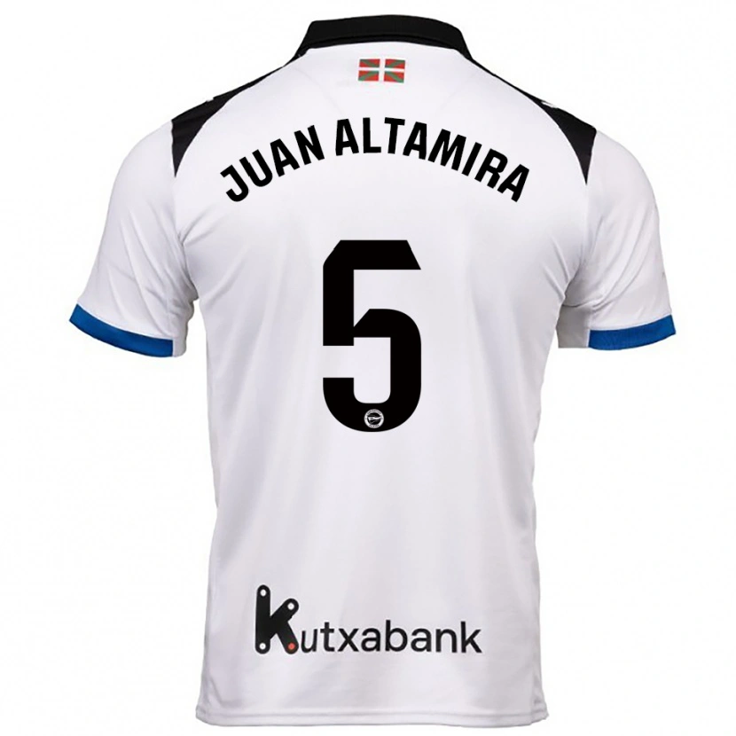 Danxen Dětské Ines Juan Altamira #5 Bílá Modrá Daleko Hráčské Dresy 2025/26 Dres
