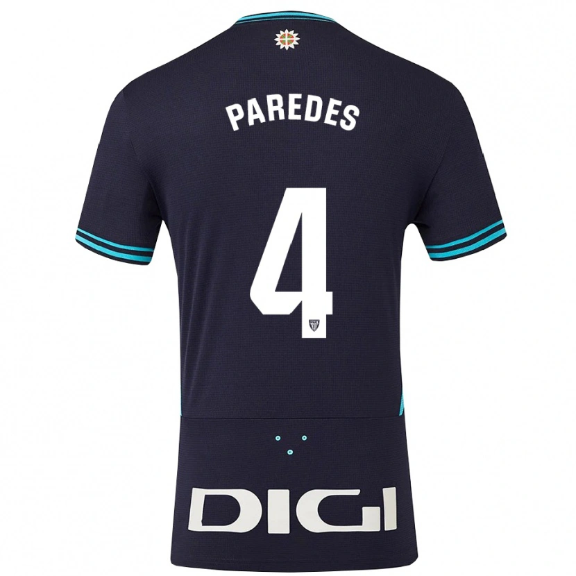 Danxen Dětské Aitor Paredes #4 Tmavě Modrá Nebesky Modrá Daleko Hráčské Dresy 2025/26 Dres