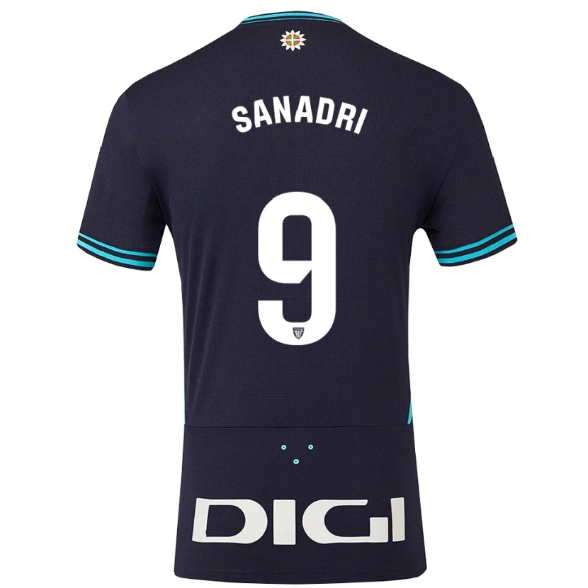 Danxen Dětské Marta San Adrián Rocandio #9 Tmavě Modrá Nebesky Modrá Daleko Hráčské Dresy 2025/26 Dres
