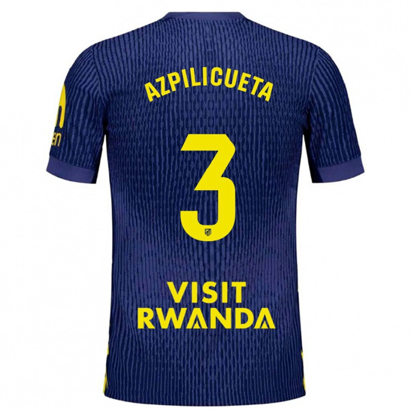 Danxen Dětské César Azpilicueta #3 Tmavě Modrá Žlutá Daleko Hráčské Dresy 2025/26 Dres