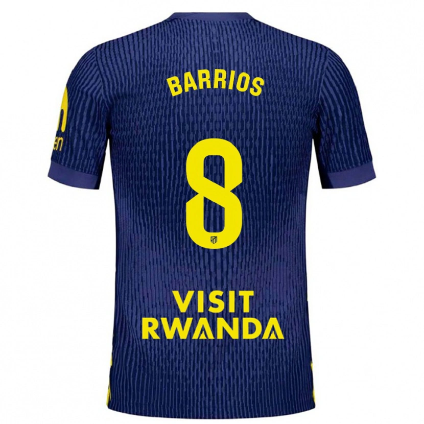 Danxen Dětské Pablo Barrios #8 Tmavě Modrá Žlutá Daleko Hráčské Dresy 2025/26 Dres