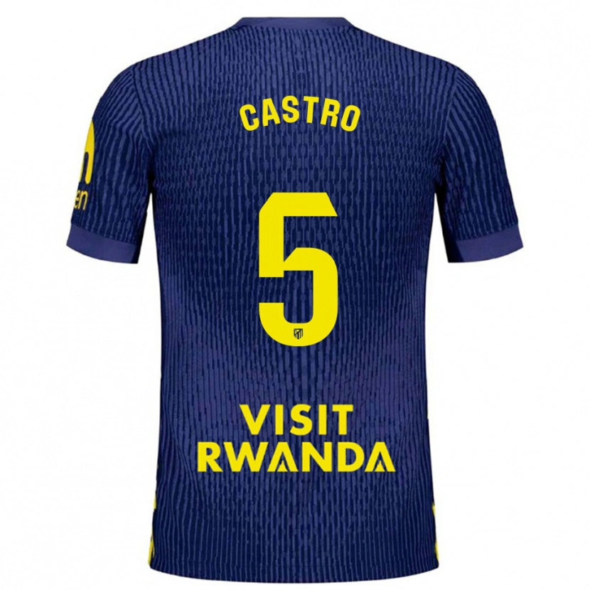 Danxen Dětské Oscar Castro #5 Tmavě Modrá Žlutá Daleko Hráčské Dresy 2025/26 Dres