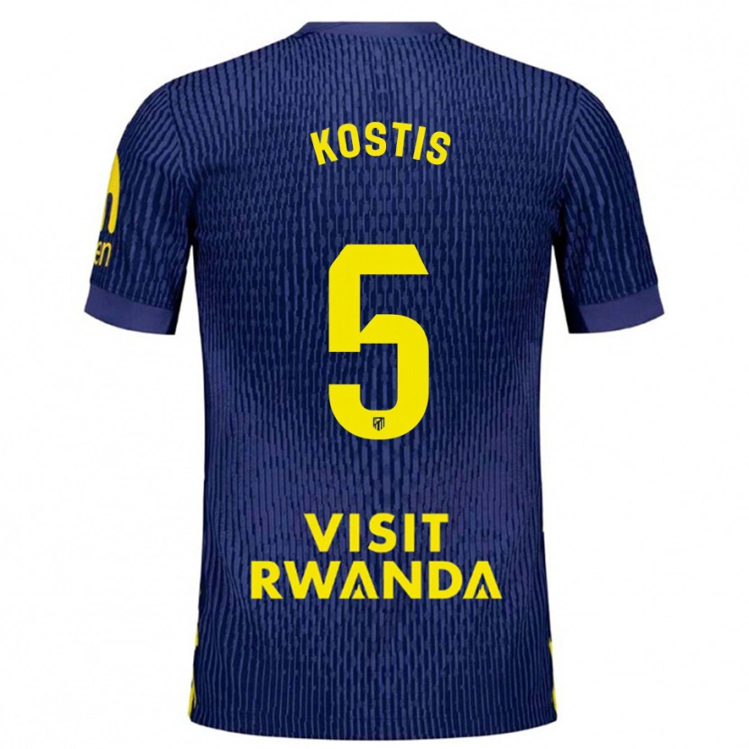 Danxen Dětské Ilias Kostis #5 Tmavě Modrá Žlutá Daleko Hráčské Dresy 2025/26 Dres