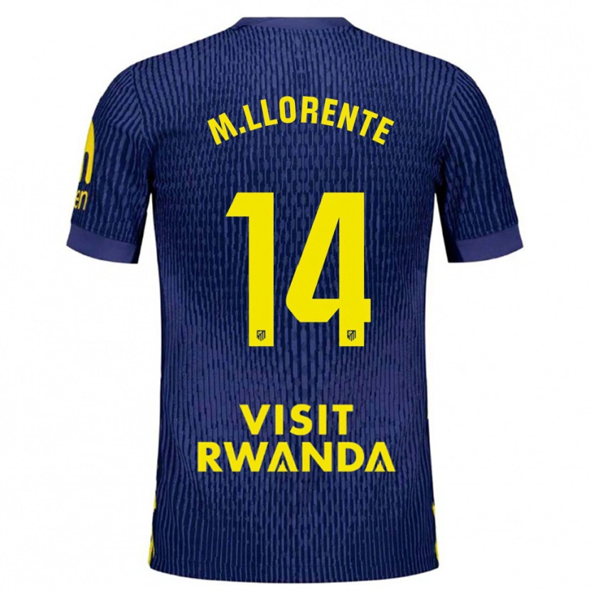 Danxen Dětské Marcos Llorente #14 Tmavě Modrá Žlutá Daleko Hráčské Dresy 2025/26 Dres
