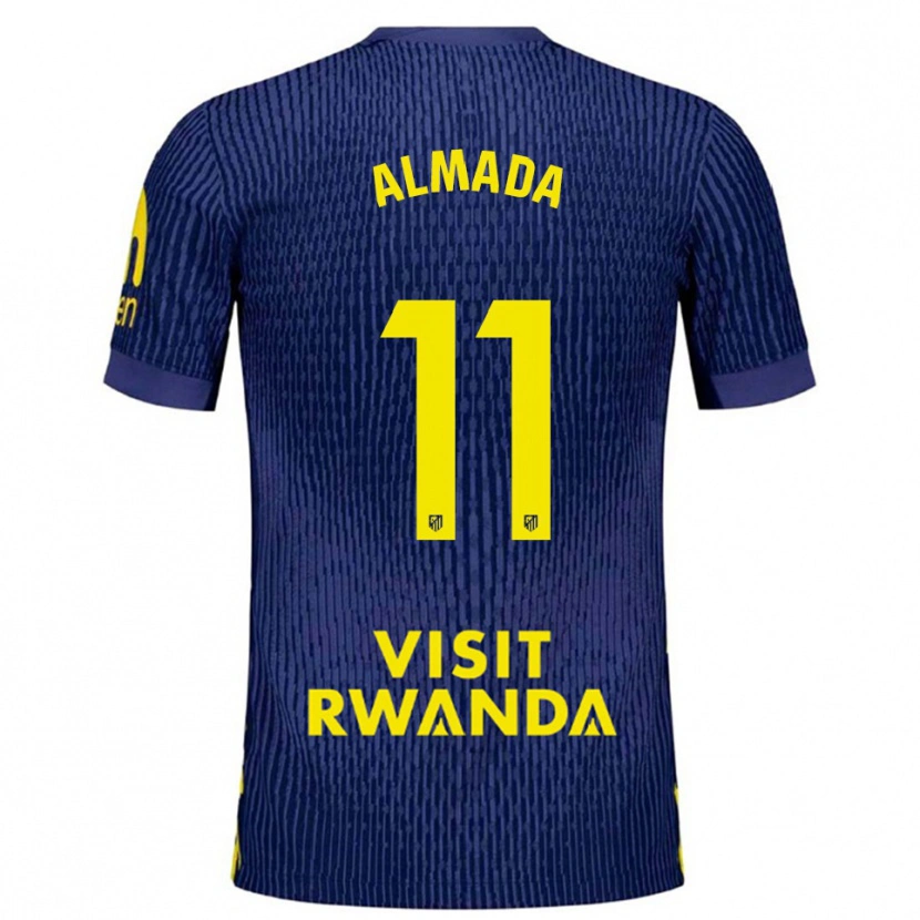 Danxen Dětské Thiago Almada #11 Tmavě Modrá Žlutá Daleko Hráčské Dresy 2025/26 Dres
