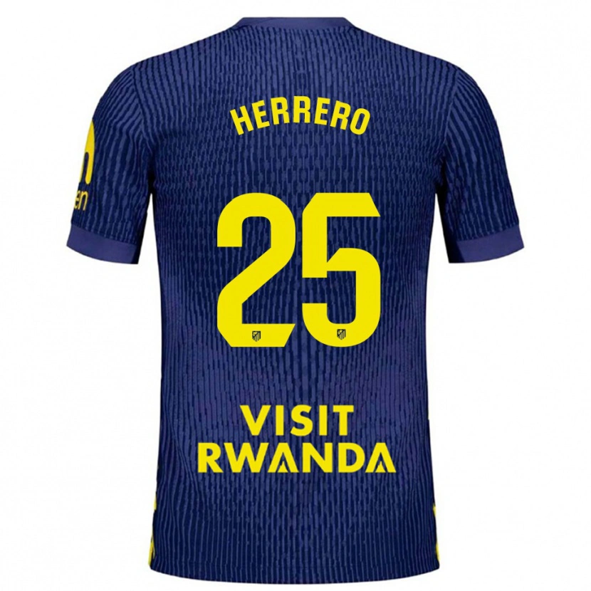 Danxen Dětské Alex Herrero #25 Tmavě Modrá Žlutá Daleko Hráčské Dresy 2025/26 Dres