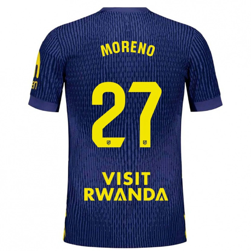 Danxen Dětské Emma Moreno #27 Tmavě Modrá Žlutá Daleko Hráčské Dresy 2025/26 Dres