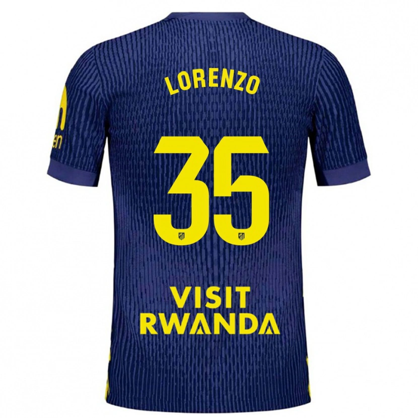 Danxen Dětské Diego Lorenzo #35 Tmavě Modrá Žlutá Daleko Hráčské Dresy 2025/26 Dres