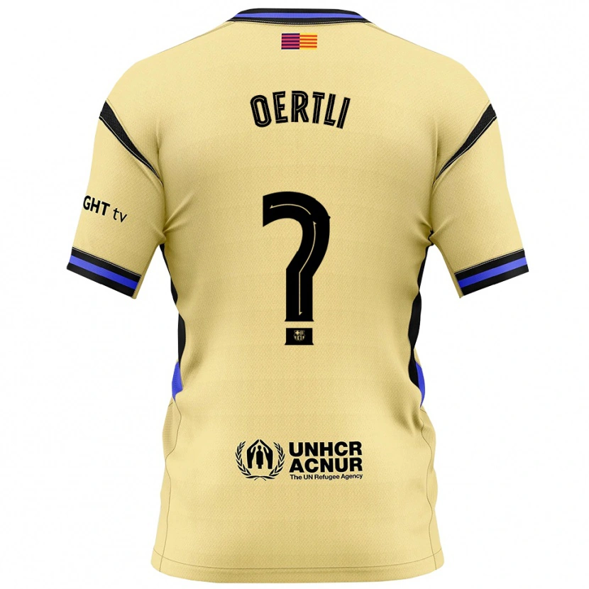 Danxen Dětské Lorenzo Oertli #0 Žlutá Černá Daleko Hráčské Dresy 2025/26 Dres