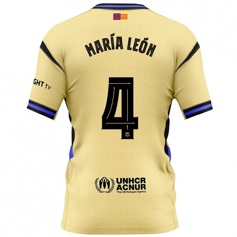 Danxen Dětské María Pilar León #4 Žlutá Černá Daleko Hráčské Dresy 2025/26 Dres