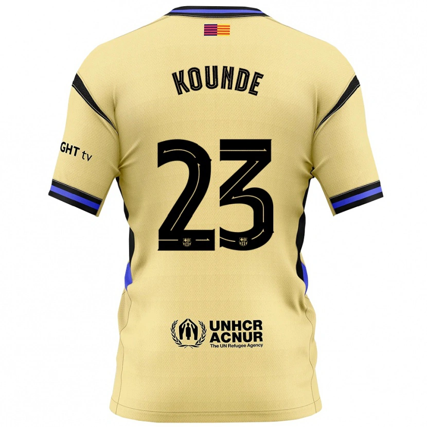Danxen Dětské Jules Koundé #23 Žlutá Černá Daleko Hráčské Dresy 2025/26 Dres