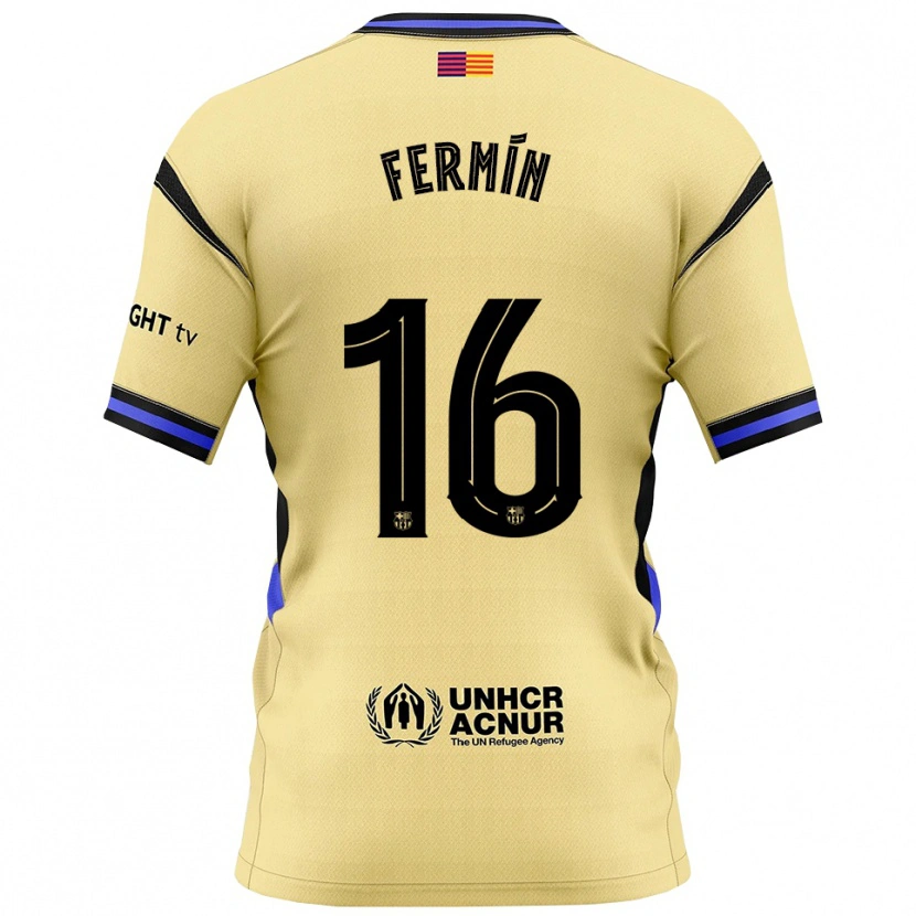 Danxen Dětské Fermín López #16 Žlutá Černá Daleko Hráčské Dresy 2025/26 Dres