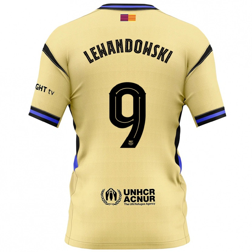Danxen Dětské Robert Lewandowski #9 Žlutá Černá Daleko Hráčské Dresy 2025/26 Dres