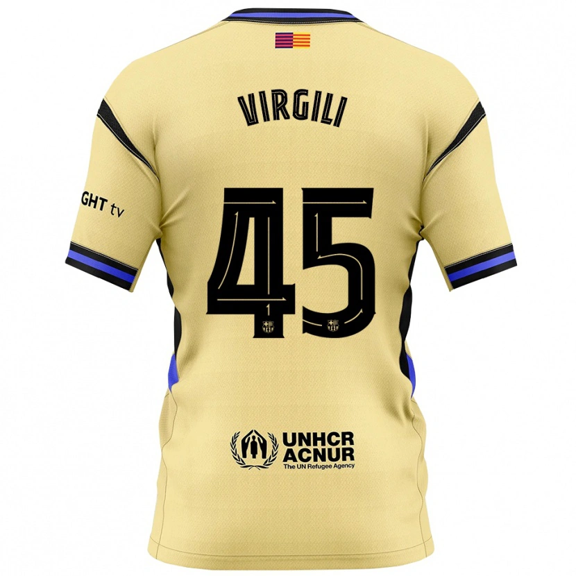 Danxen Dětské Jan Virgili #45 Žlutá Černá Daleko Hráčské Dresy 2025/26 Dres