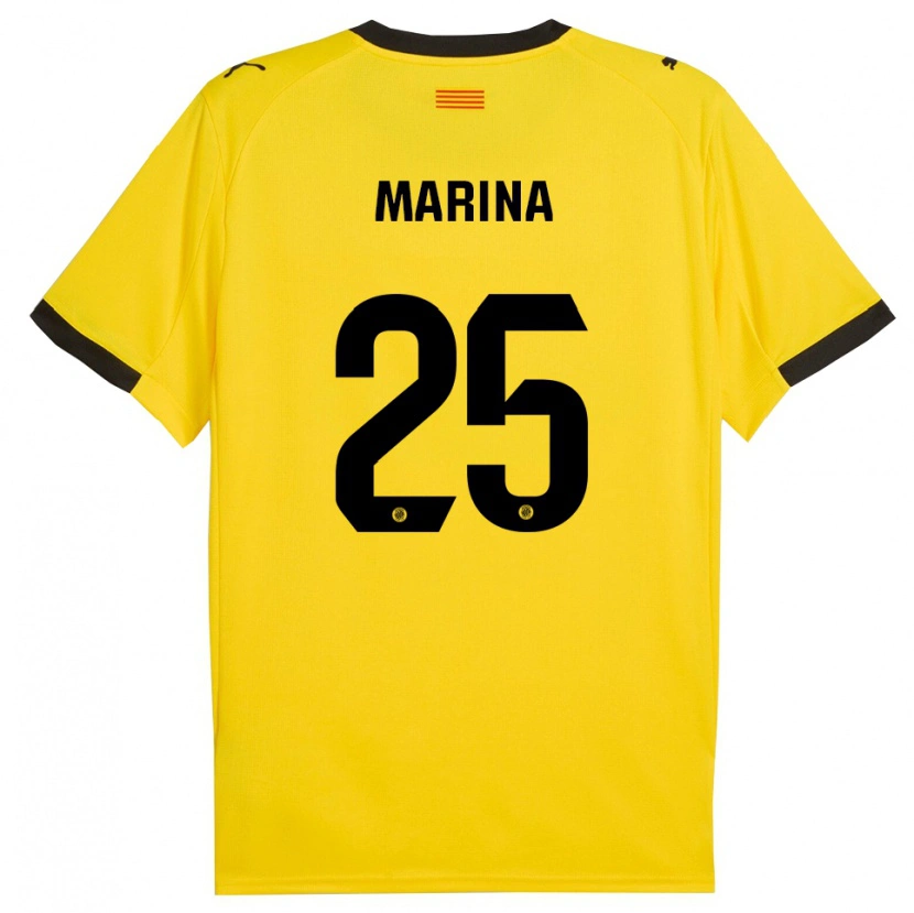 Danxen Dětské Sergi Marina #25 Žlutá Černá Daleko Hráčské Dresy 2025/26 Dres