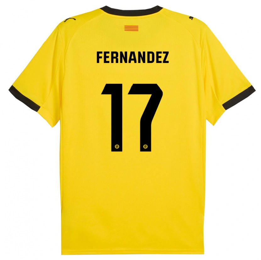 Danxen Dětské Daniel Fernández #17 Žlutá Černá Daleko Hráčské Dresy 2025/26 Dres