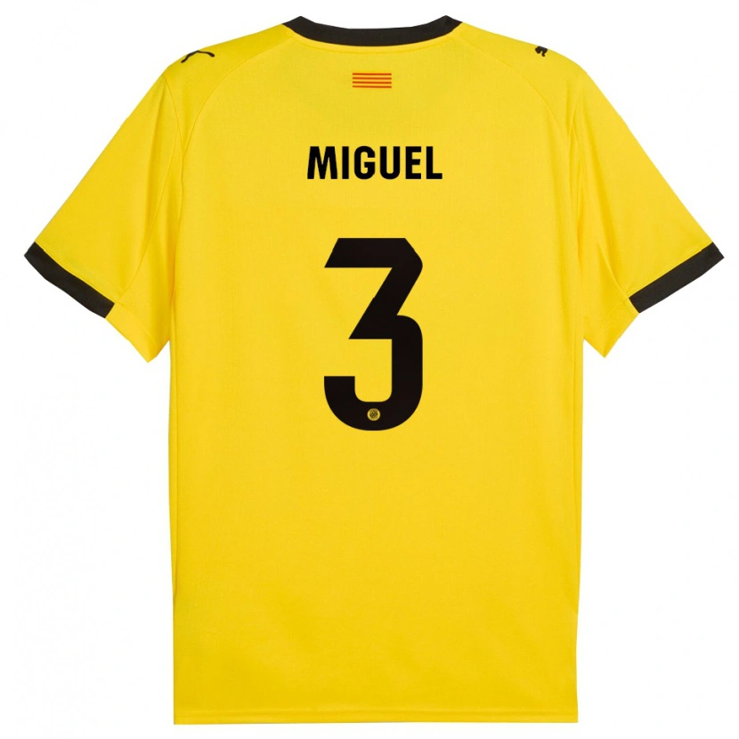 Danxen Dětské Miguel Gutiérrez #3 Žlutá Černá Daleko Hráčské Dresy 2025/26 Dres