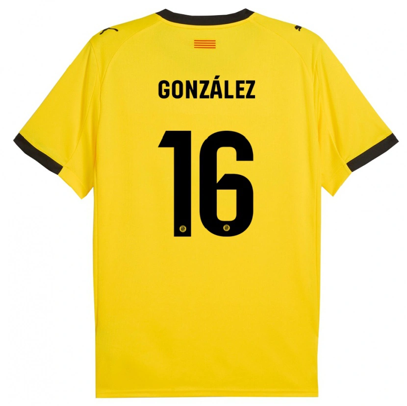 Danxen Dětské Lau González #16 Žlutá Černá Daleko Hráčské Dresy 2025/26 Dres