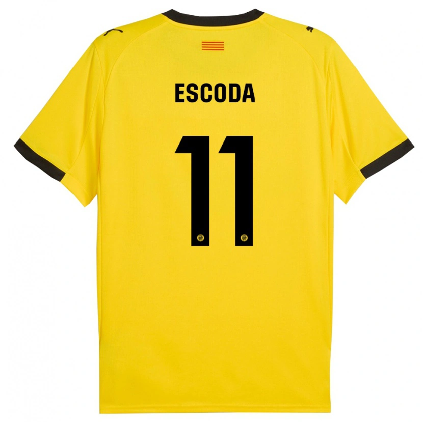 Danxen Dětské David Escoda #11 Žlutá Černá Daleko Hráčské Dresy 2025/26 Dres