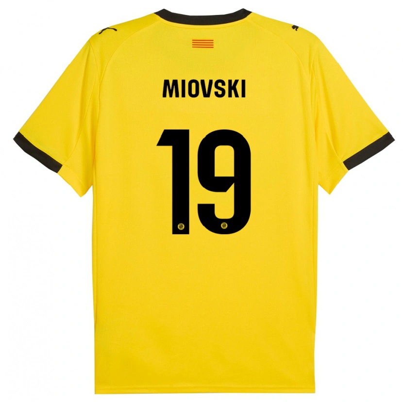 Danxen Dětské Bojan Miovski #19 Žlutá Černá Daleko Hráčské Dresy 2025/26 Dres