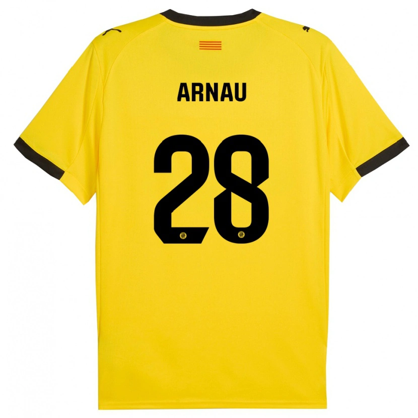 Danxen Dětské Pol Arnau #28 Žlutá Černá Daleko Hráčské Dresy 2025/26 Dres