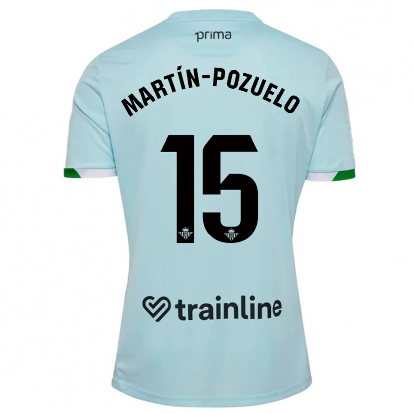 Danxen Dětské Esther Martín-Pozuelo #15 Nebesky Modrá Zelená Daleko Hráčské Dresy 2025/26 Dres