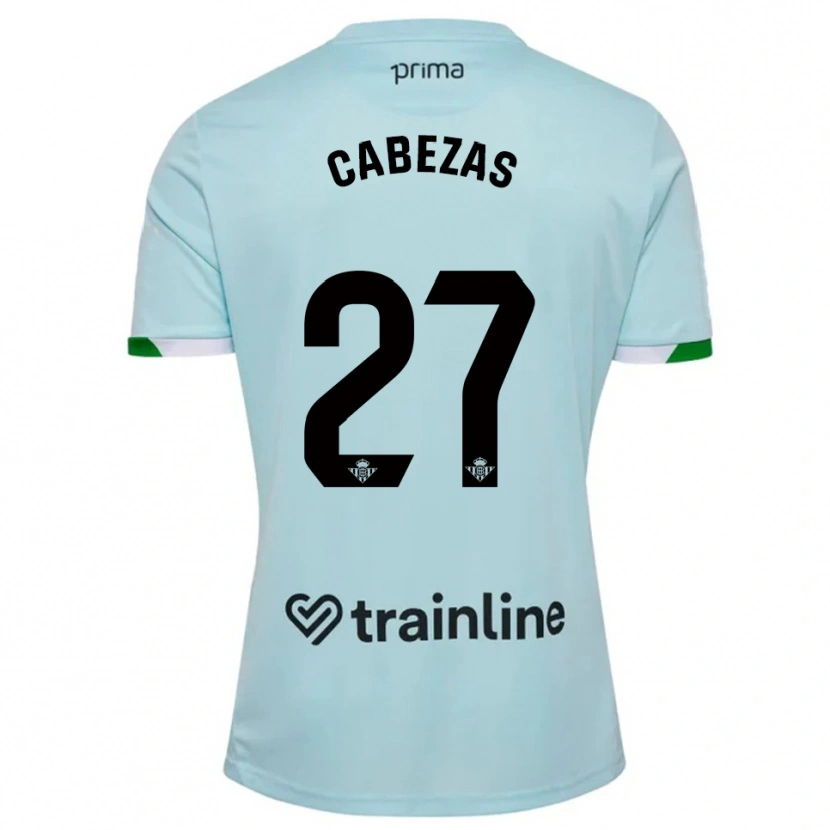 Danxen Dětské Ángela Cabezas #27 Nebesky Modrá Zelená Daleko Hráčské Dresy 2025/26 Dres