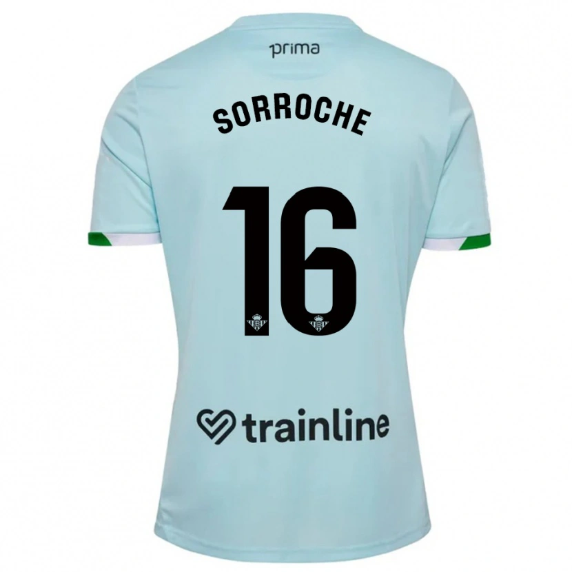 Danxen Dětské Ginés Sorroche #16 Nebesky Modrá Zelená Daleko Hráčské Dresy 2025/26 Dres