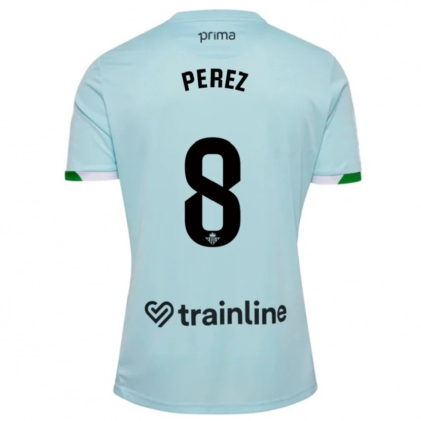 Danxen Dětské Dani Pérez #8 Nebesky Modrá Zelená Daleko Hráčské Dresy 2025/26 Dres