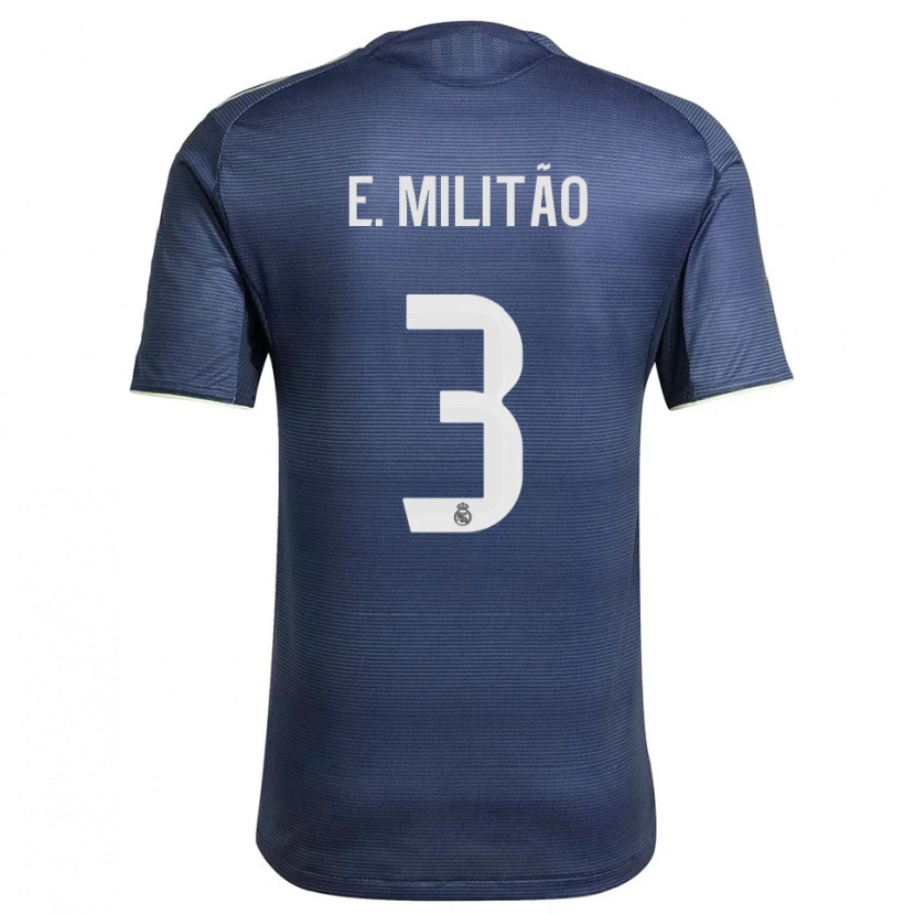 Danxen Dětské Éder Militão #3 Tmavě Modrá Stříbrná Daleko Hráčské Dresy 2025/26 Dres