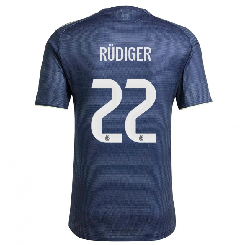 Danxen Dětské Antonio Rüdiger #22 Tmavě Modrá Stříbrná Daleko Hráčské Dresy 2025/26 Dres