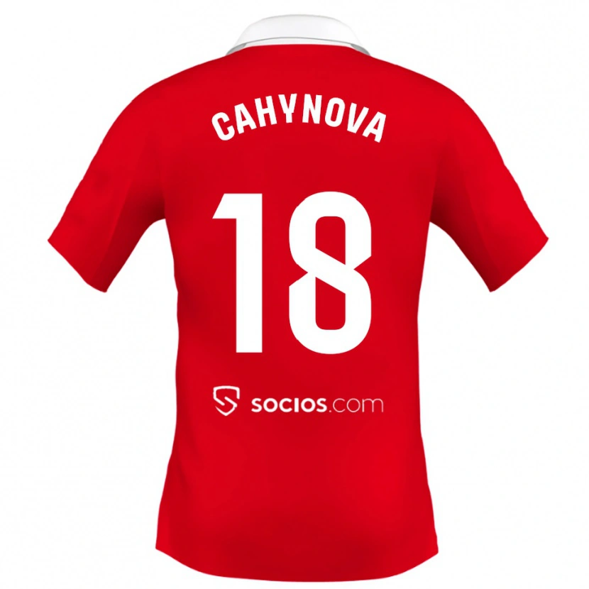 Danxen Dětské Klara Cahynova #18 Červená Bílá Šedá Daleko Hráčské Dresy 2025/26 Dres