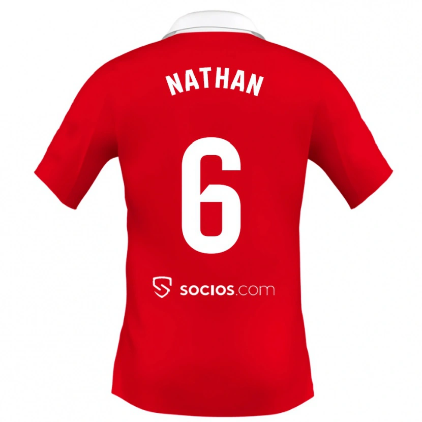 Danxen Dětské Nathan Sánchez #6 Červená Bílá Šedá Daleko Hráčské Dresy 2025/26 Dres
